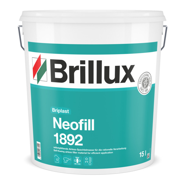 Brillux Briplast Neofill 1892 Finish-Spachtel bis 2 mm 15 Ltr. Eimer
