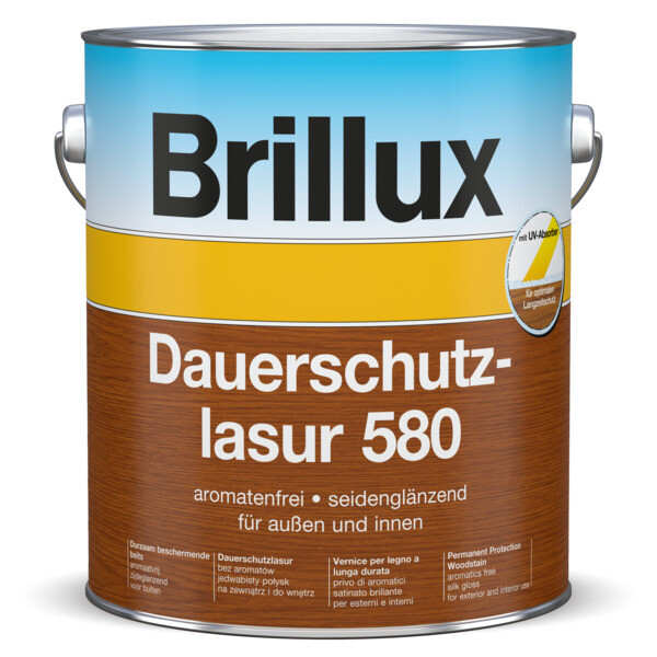 Brillux Lignodur UltraGuard 580 /Dauerschutzlasur 580 seidenglänzend 09.LA.03 1410 eiche | 3 ltr.-0-058000031410M