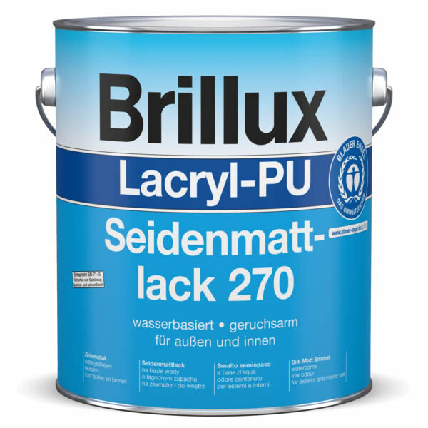 Brillux Lacryl-PU Seidenmattlack 270 seidenmatt weiß | 3 LTR _L-0-027000030095M