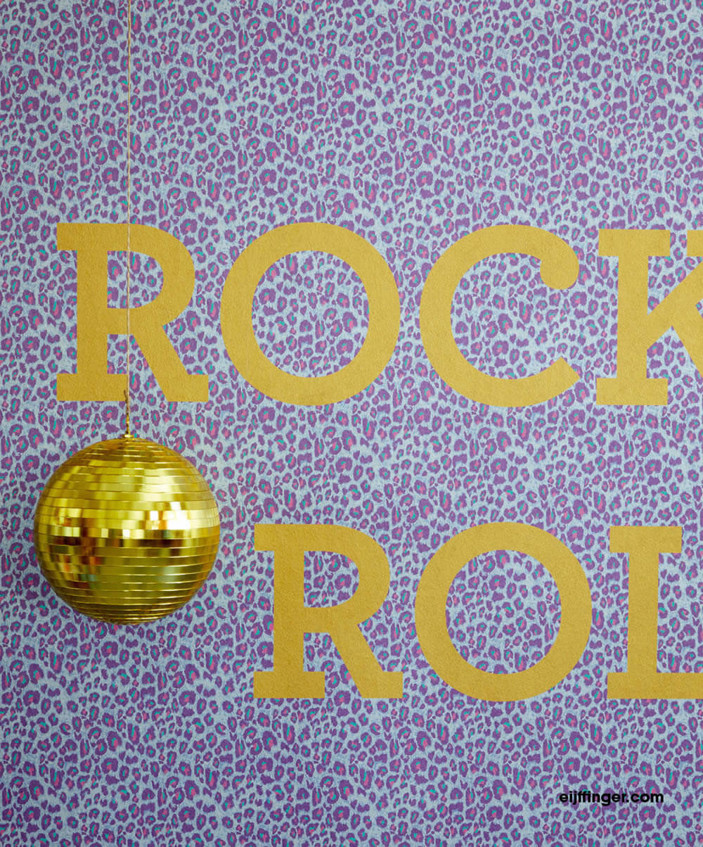 Purple-Blue Leo pattern mural glitter-55-383602