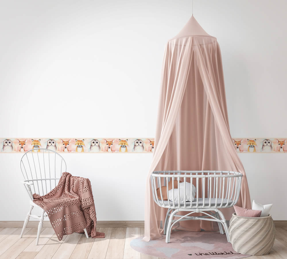 SALE 2er Set kleine Waldtiere Borte cream und bunt Kids Walls Marburg 45890