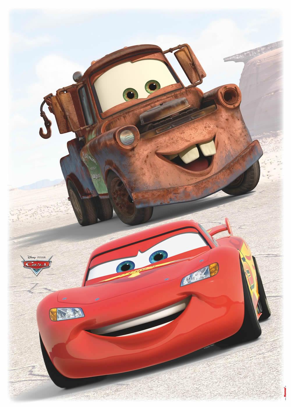 Wandsticker selbstklebend Cars Lightning McQueen Autos Braun Rot 