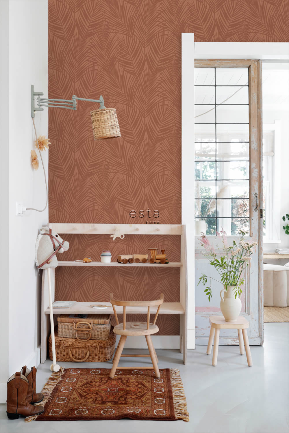 Wallpaper fern pattern brown 139370
