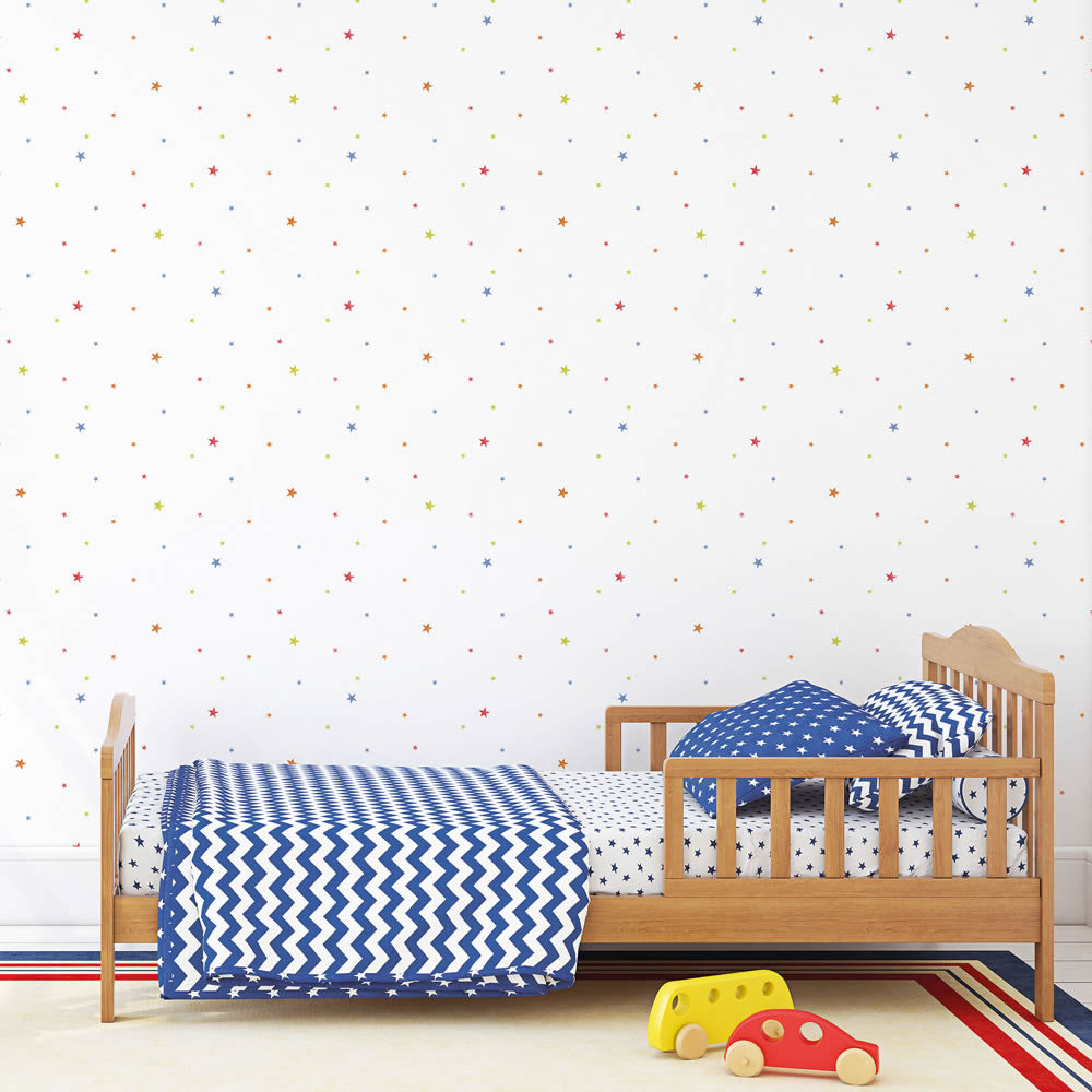 shapes star wallpaper white and colorful Tiny Tots 2 Essener G78414-28-G78414.1M