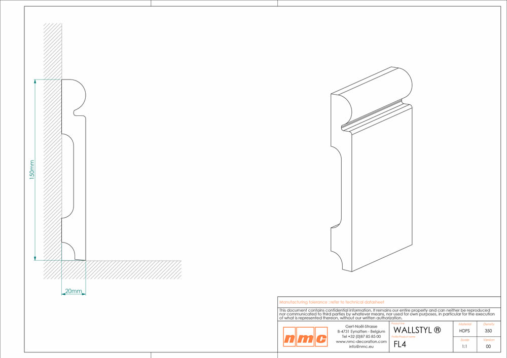 6er Stuckleisten Box Fußleiste NMC FL4 Noel Marquet Flachprofil-x13-FL4-VE