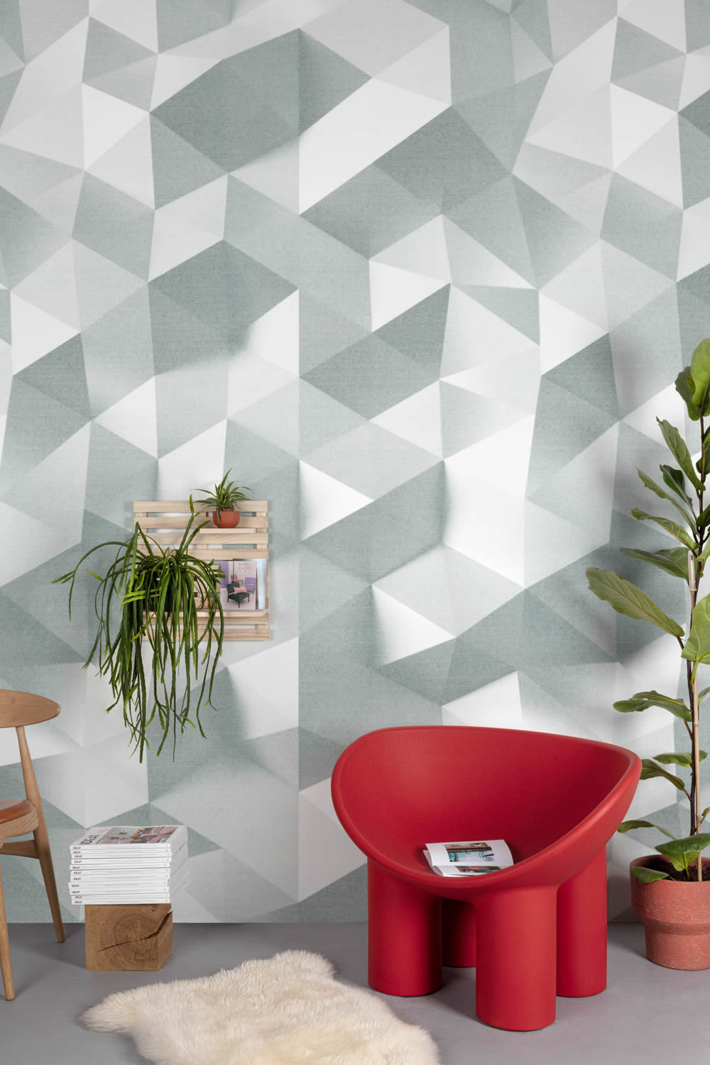 Fototapete 159 x 280 cm 3D Effekt geometrisch grau ML4601