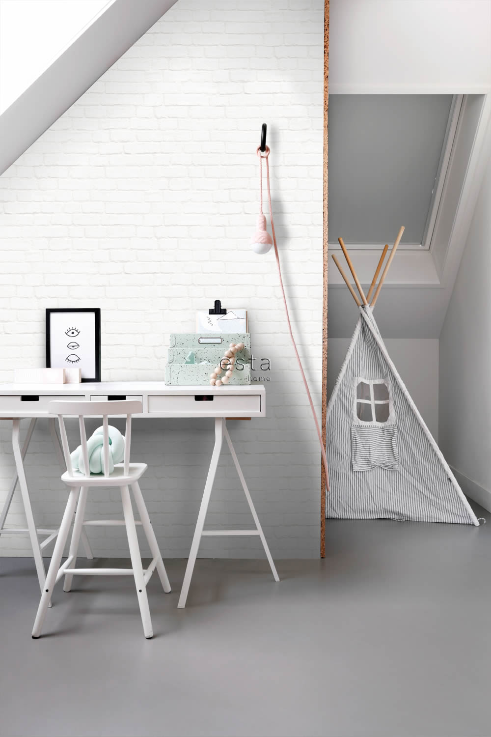 Tapete Steinmauer Backsteinwand Vlies creme 138532