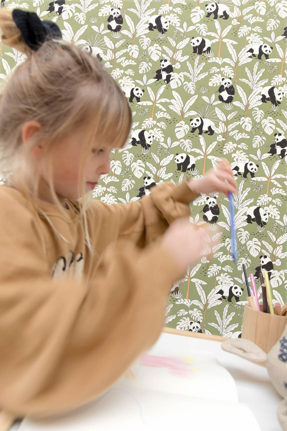 Grüne Tapete Pandabären Caselio - Autour du Monde Texdecor ADM103507170