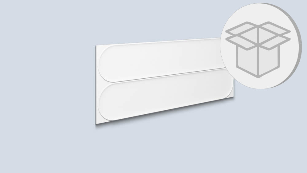 9er 3D-Paneel Box NMC ARC-L Löffelbiskuit-Design Art Déco