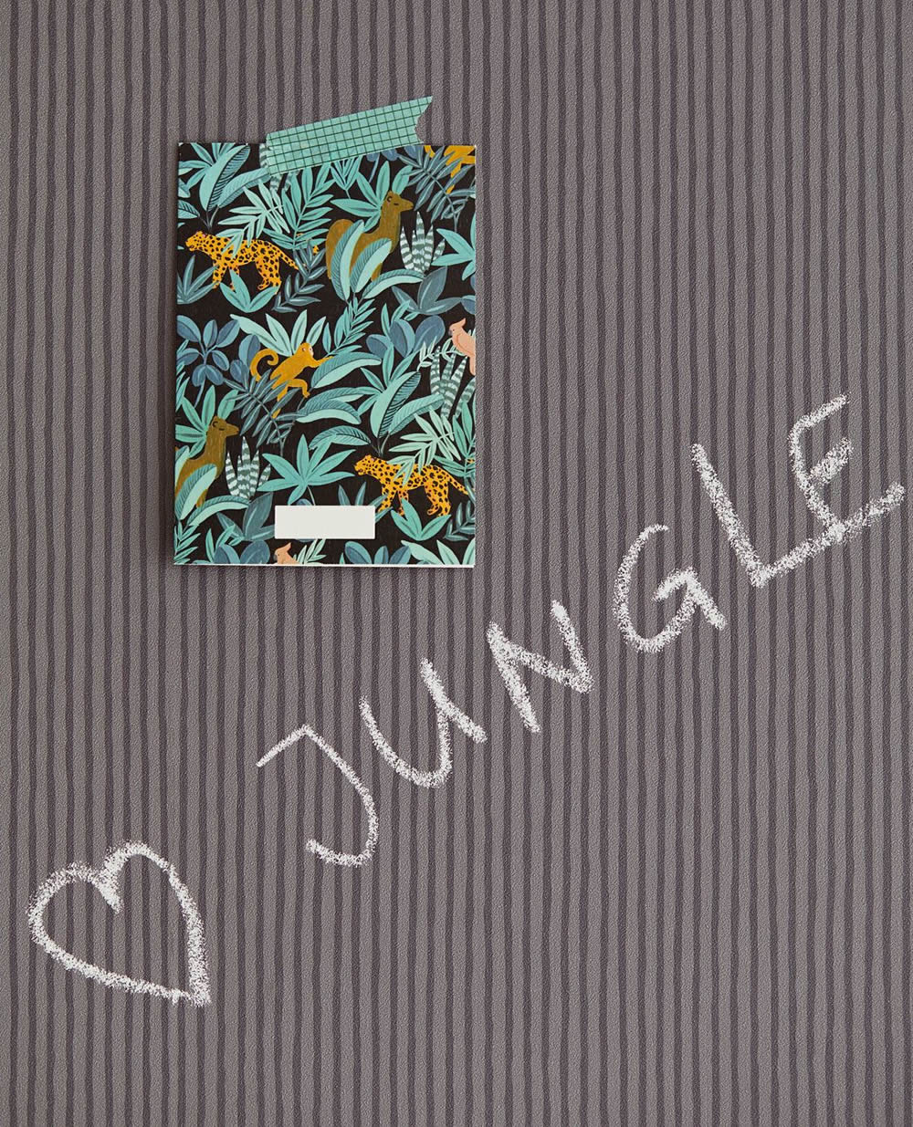 Chalk Board wallpaper stripes gray-55-399022