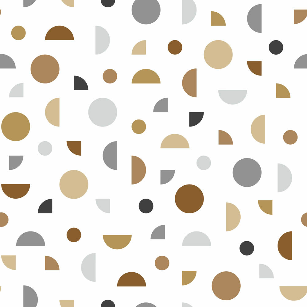 circles and semicircles non-woven wallpaper cream beige and brown Woodland Rasch Textil 139278-23-139278.1M