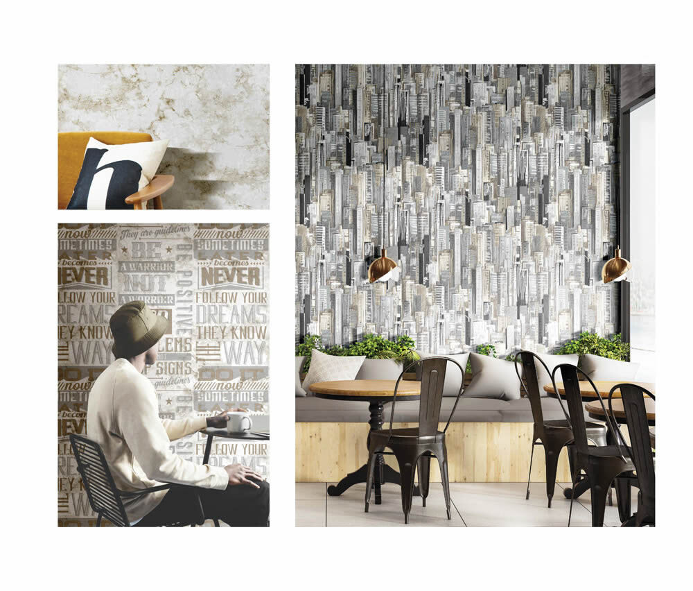 Wolkenkratzer Grau Tapete Friends & Coffee Essener 16601-28-16601.1M