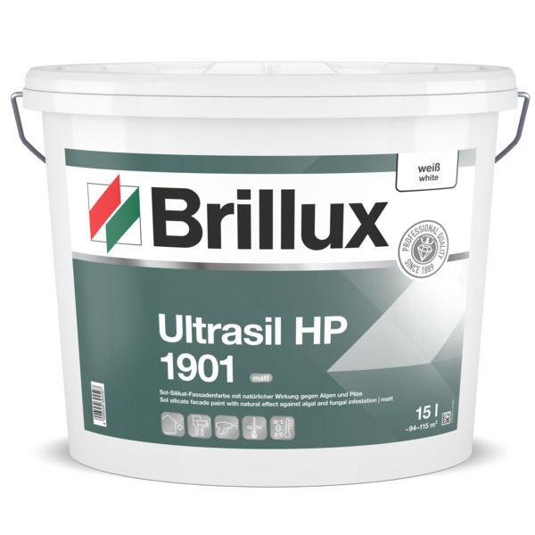 Brillux Ultrasil HP 1901 Silikat Fassadenfarbe matt weiß | 15 Ltr.