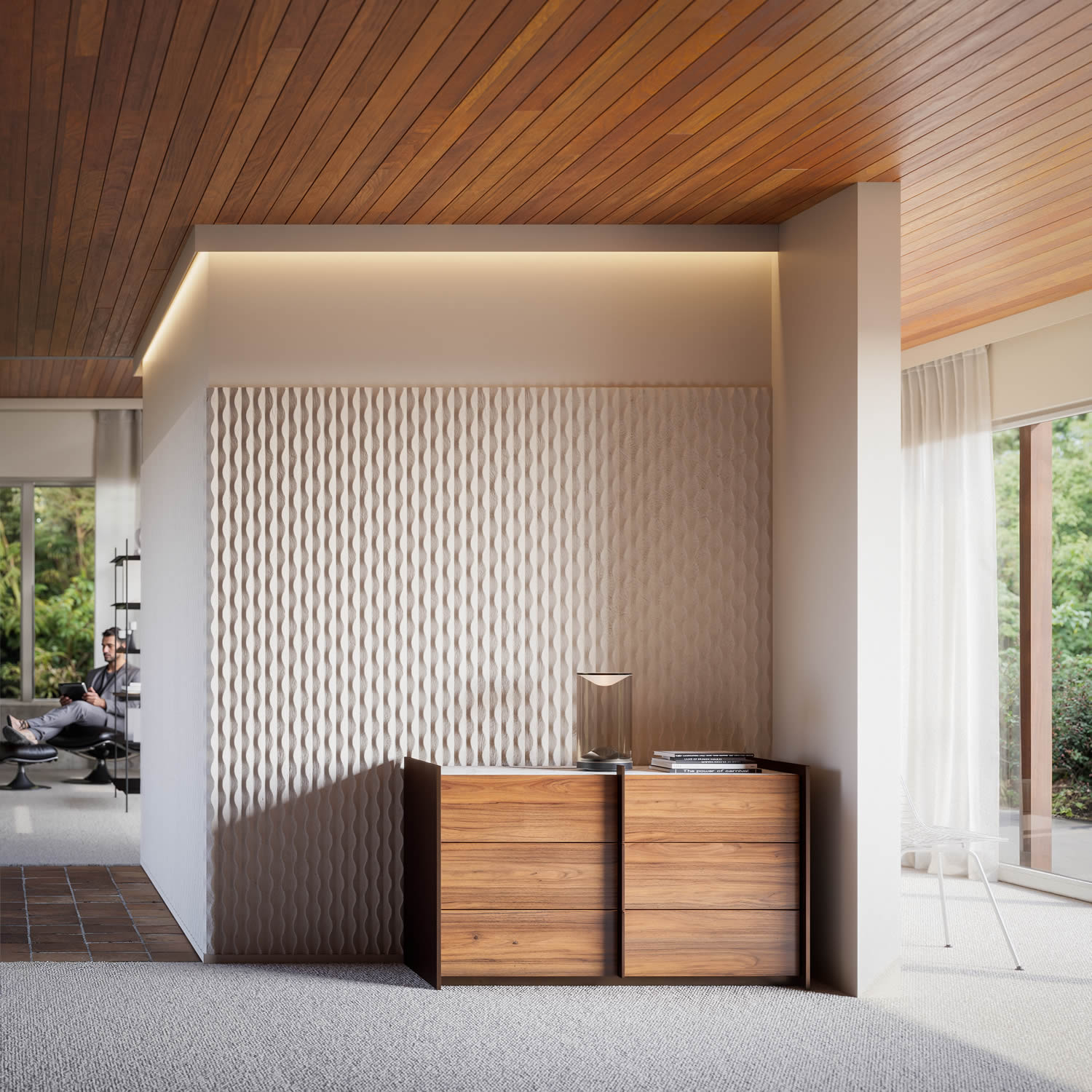 Wandpaneel 3D-Wellenoptik W219 ZEA Orac Wandelement Stuck