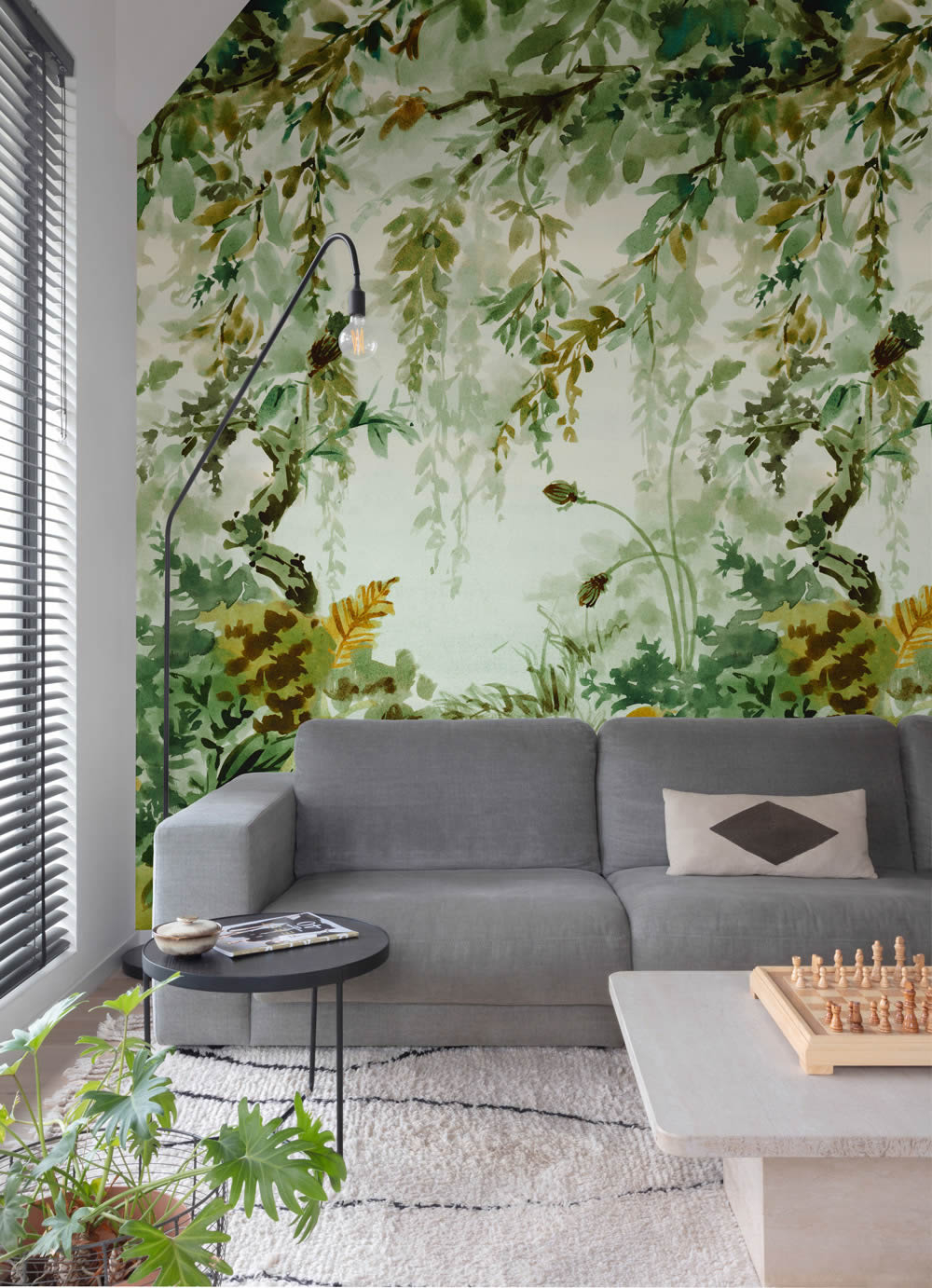 Wandbild 1,59 x 2,80 m grüner Jungle Wald Lianenwald grün ocker A52201