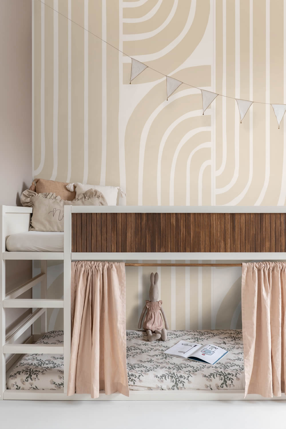 150 x 279 cm Wall mural arched pattern minimalist boho beige 159253