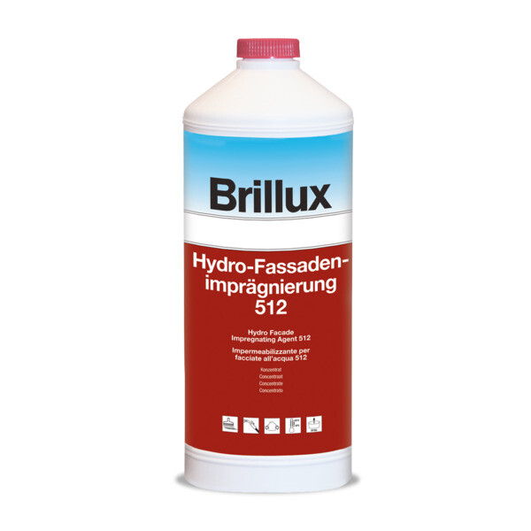 Brillux Hydro-Fassadenimpräg. 512 farblos, 1 l Flasche-0-051200010000