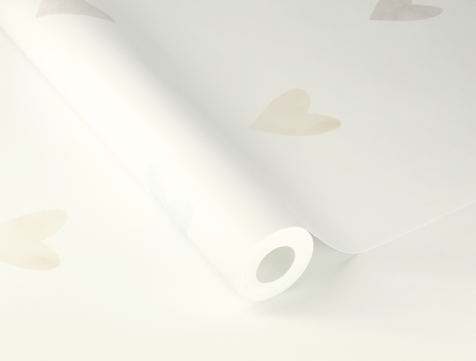 Tapete Süße Herzstempel gleichmäßige Mustertapete Vlies rose taupe