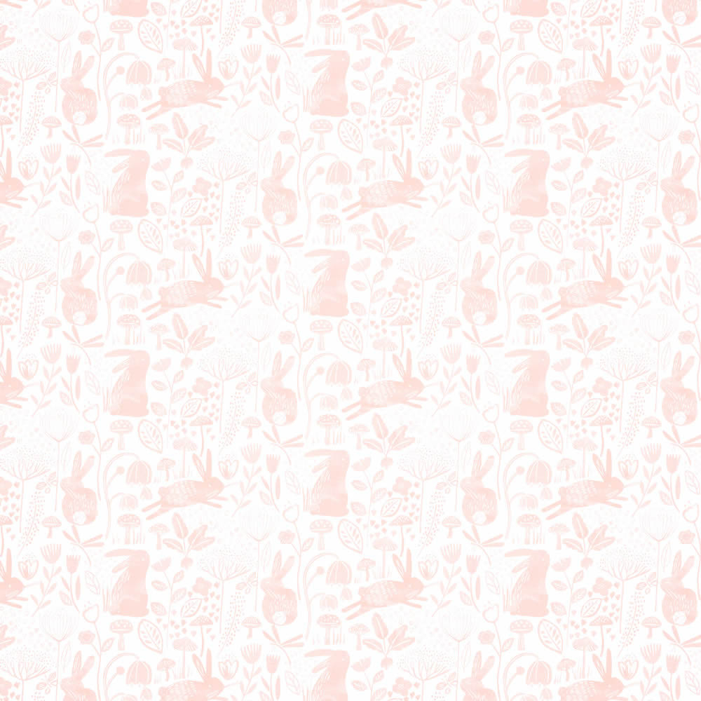 Tapete Hasen Waldtiere Kaninchen rosa HLTF112632