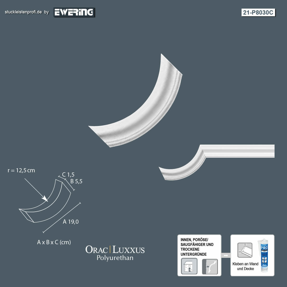 Wandleiste P8030C Orac Decor Stuckleiste-P8030C Wandleiste P8030C Orac Decor Stuckleiste-P8030C