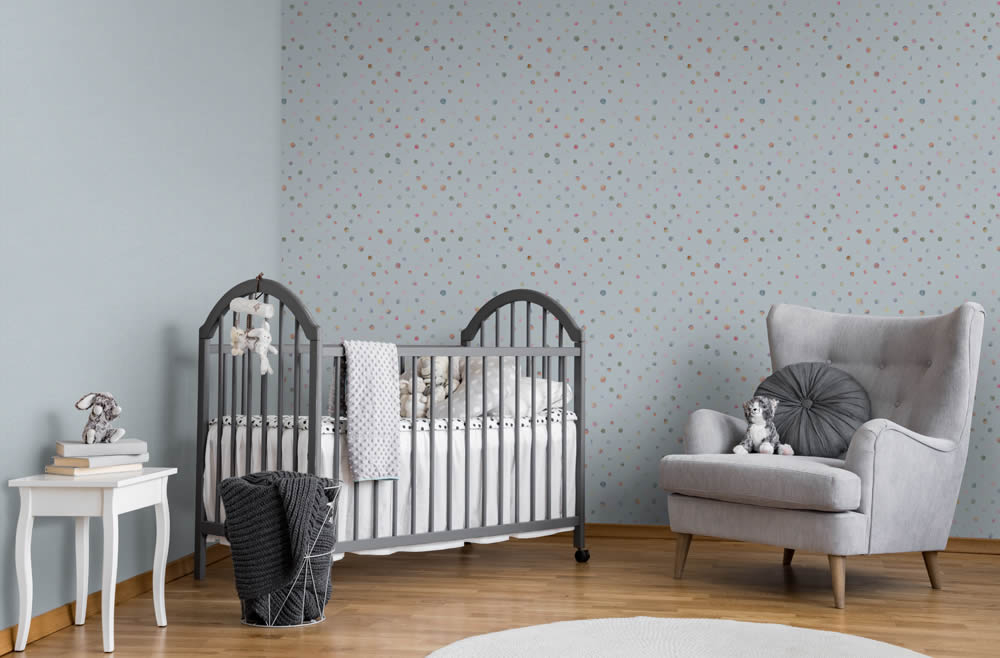 Punkte Landhaustapeten Tapeten hell blau Great Kids Hohenberger 26809