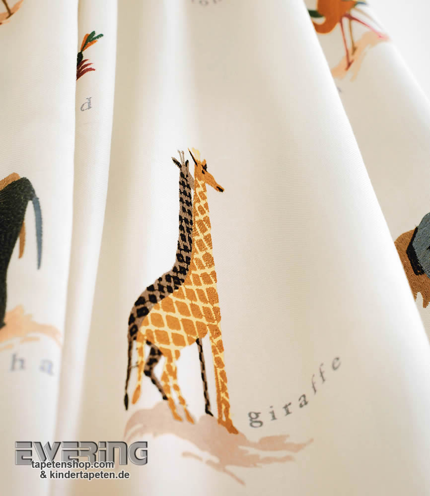 Hell-Beige Dekostoff Safari-Tiere