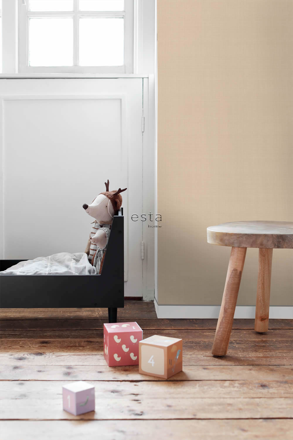 Vliestapete Leinenoptik Uni beige 139472