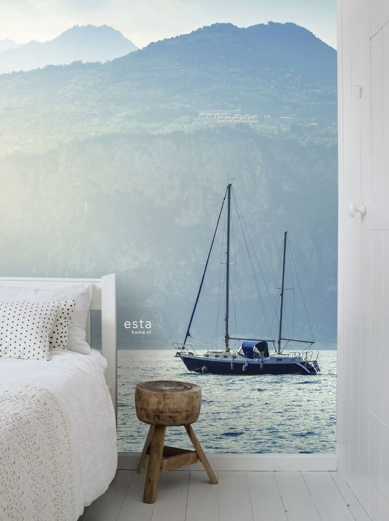 Wandbild Segelboot blau 186 x 279 cm 158850