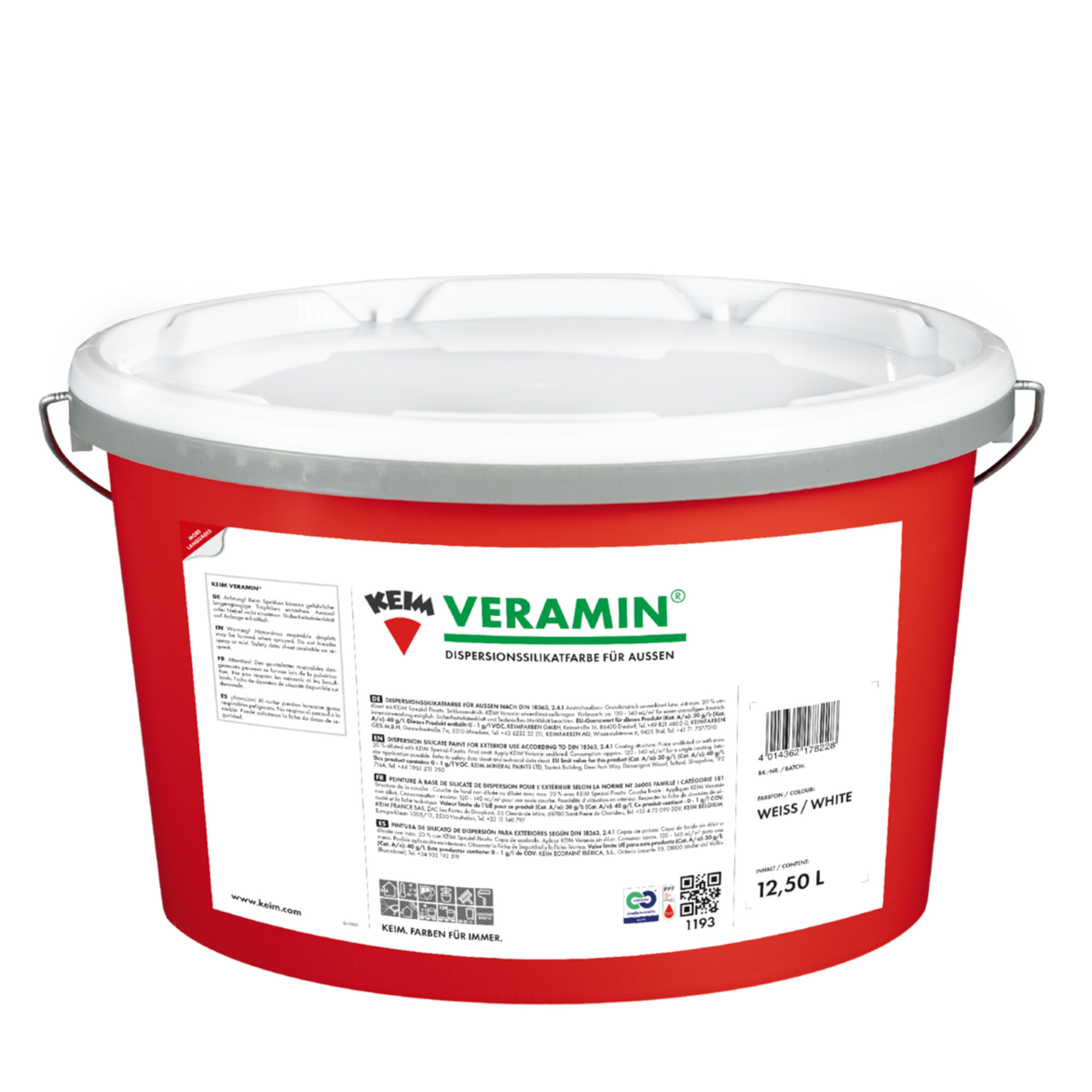 KEIM Veramin weiss silikatische Fassadenfarbe 12,5 ltr