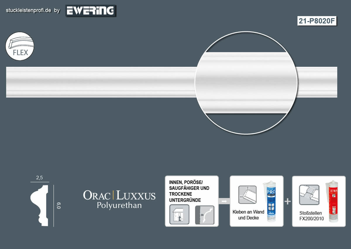 20er Stuckleisten Box P8020F Flexible Wandleiste Orac Decor Stuckleiste-P8020F-VE 20er Stuckleisten Box P8020F Flexible Wandleiste Orac Decor Stuckleiste-P8020F-VE