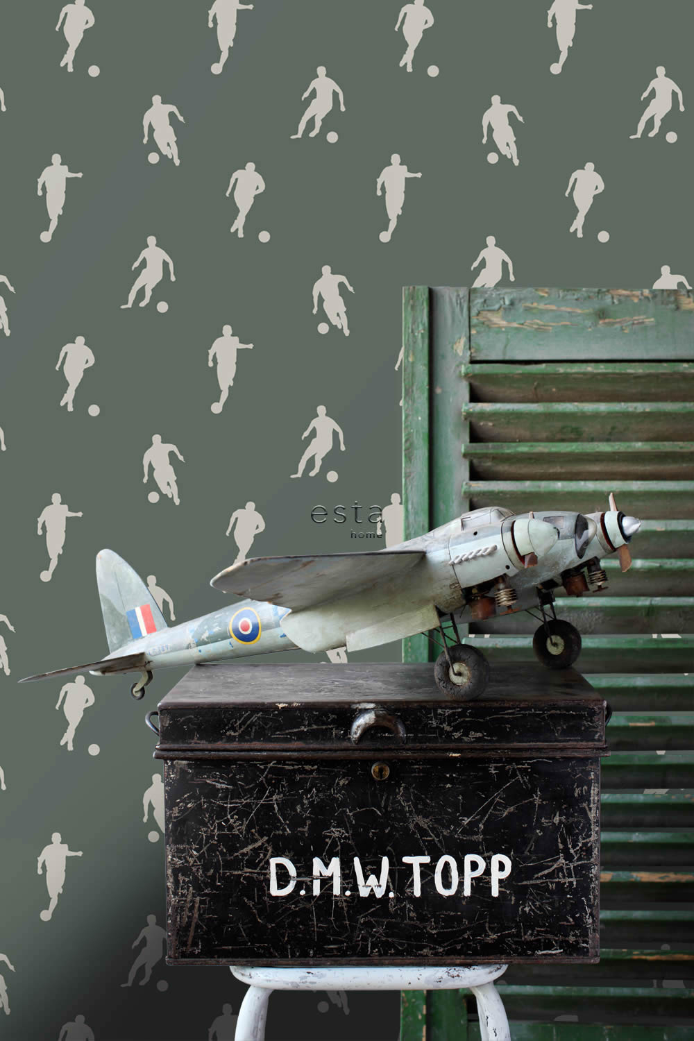 Tapete Fußballer Sport Vlies grün 139507