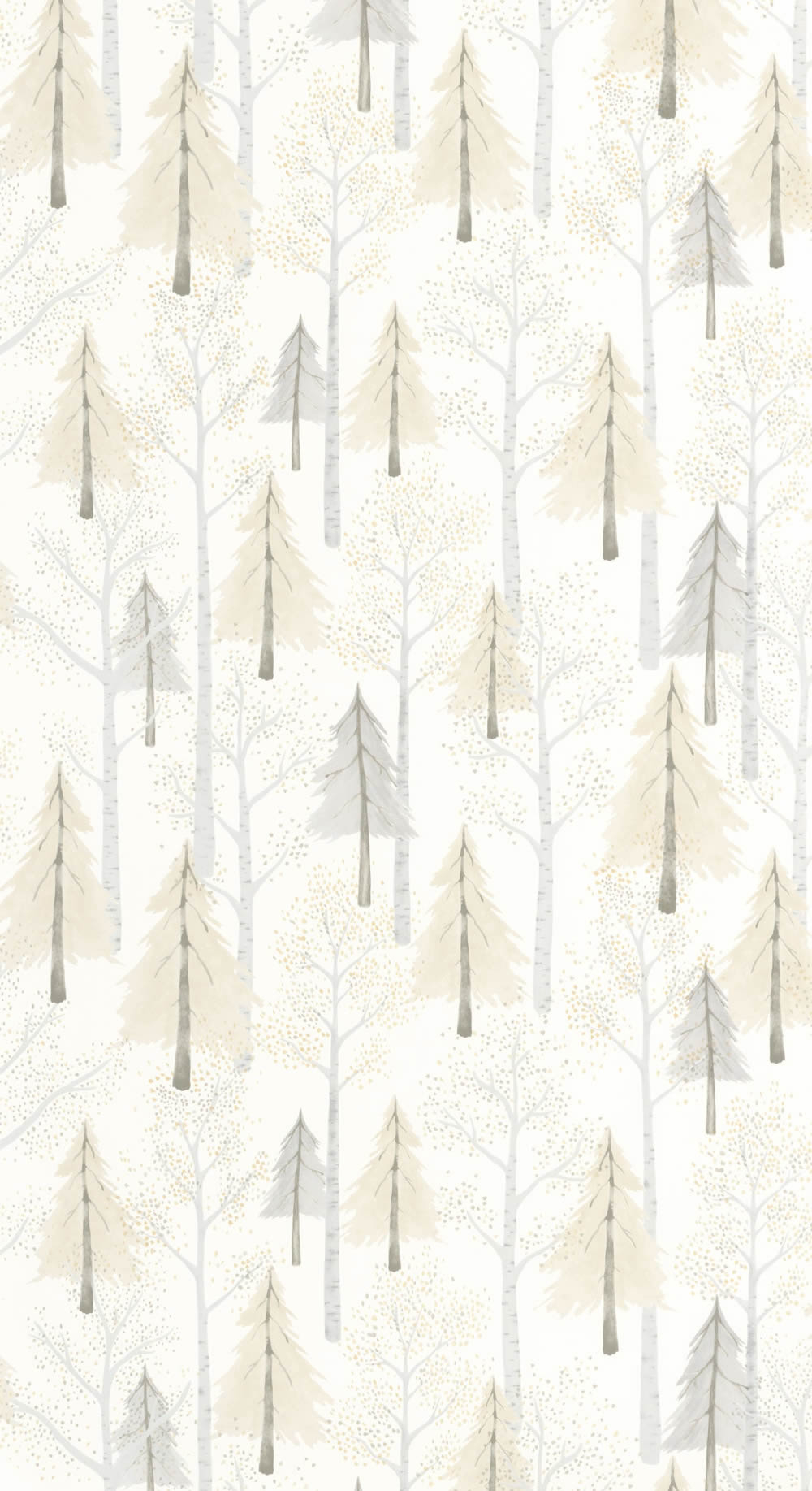 Vliestapete Tannenbäume Wald weiß grau OUAT88249210