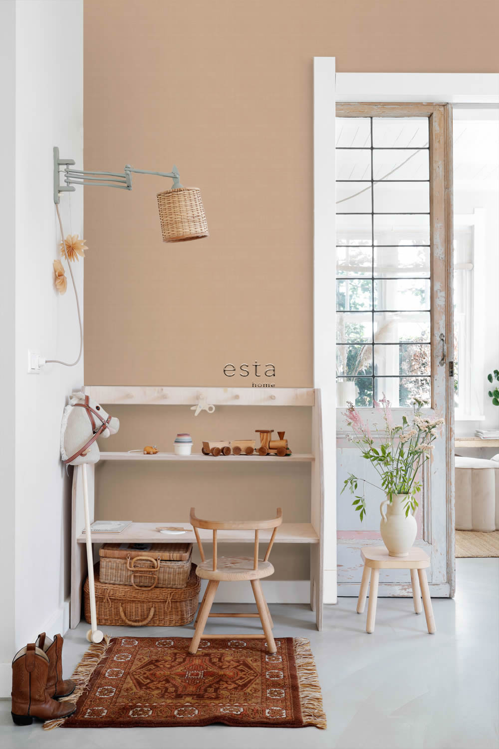 Tapete Vlies Leinenoptik terrakotta beige 139473