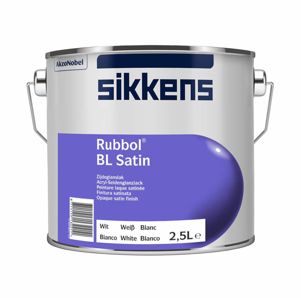 Sikkens Rubbol BL Satin Hochelastischer, wasserbasierter Acryllack 2,5 Ltr. | weiß