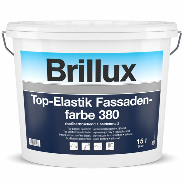 Brillux Top-Elastik Fassadenfarbe 380 seidenmatt weiß 15 Ltr.-0-038000150095M