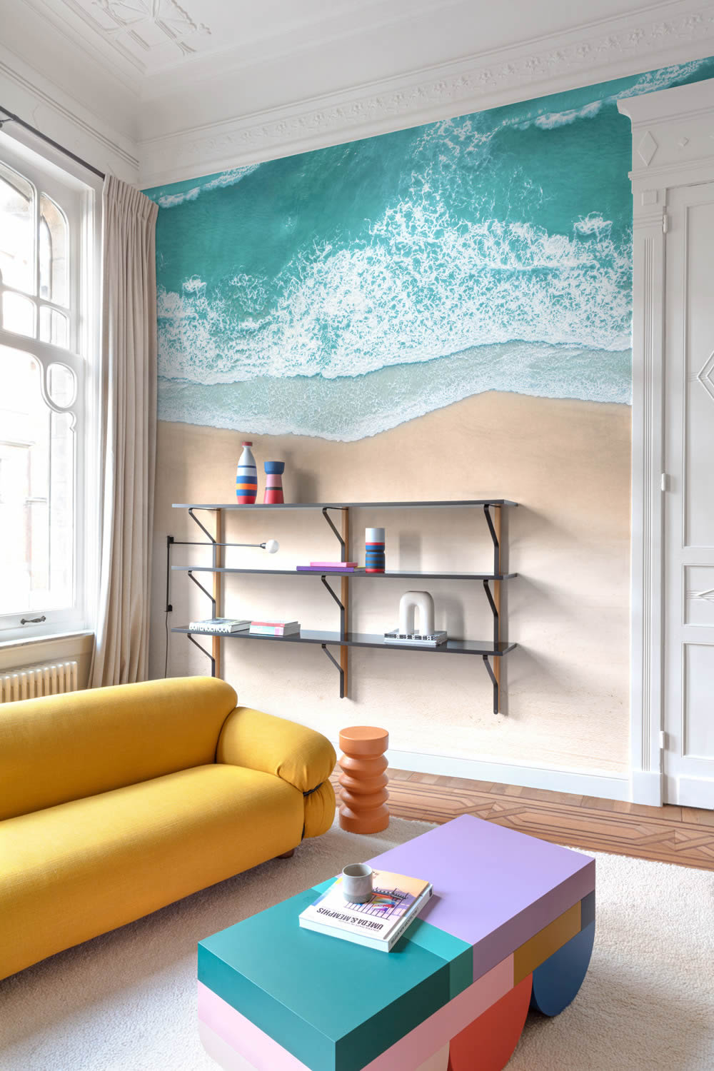 Wandbild 159 x 280 cm Strand Sand Meer Welle Reise ML6401