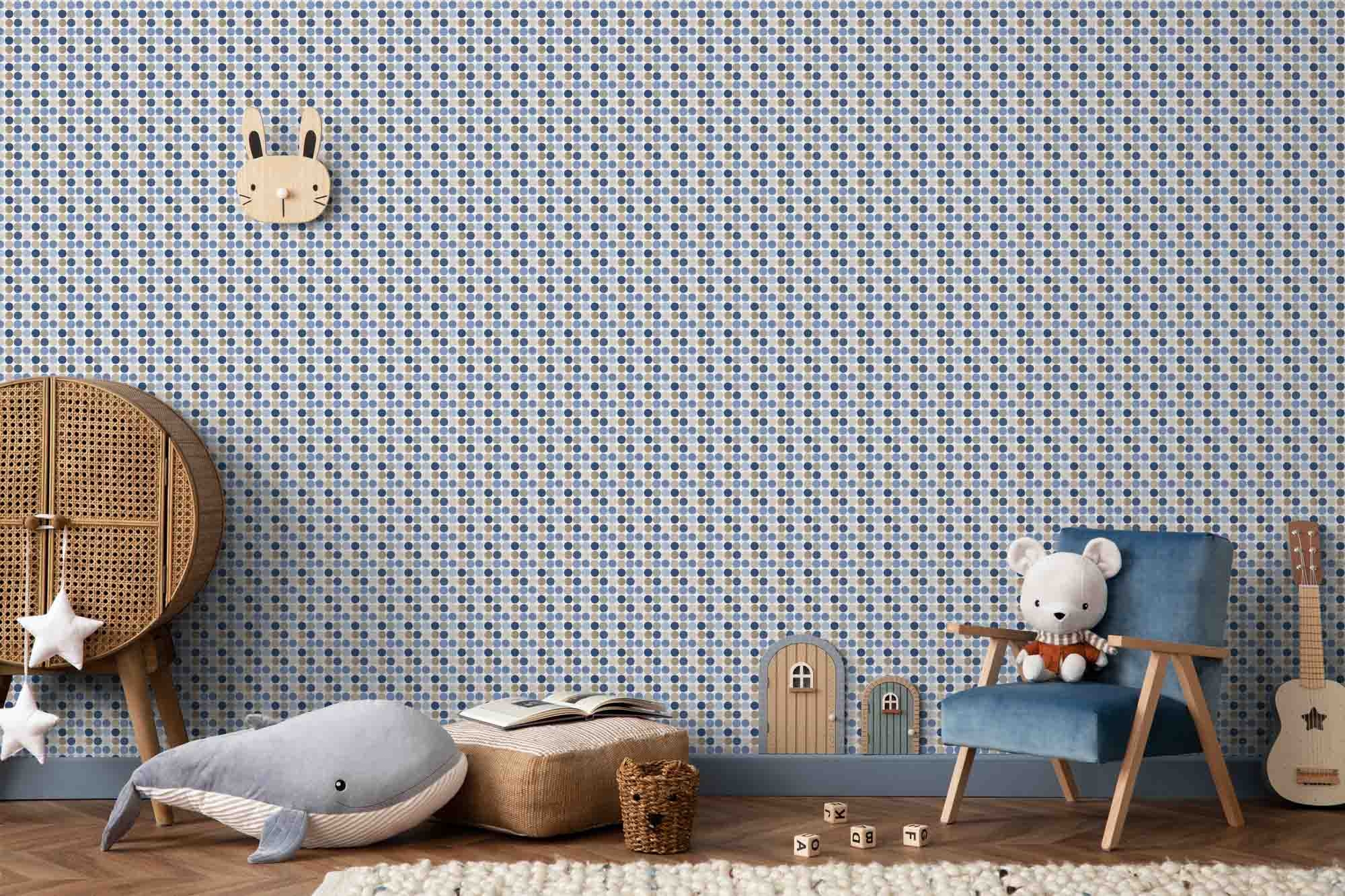 Tapete Punktetapete blaue Pünktchen weiß Vlies G78578