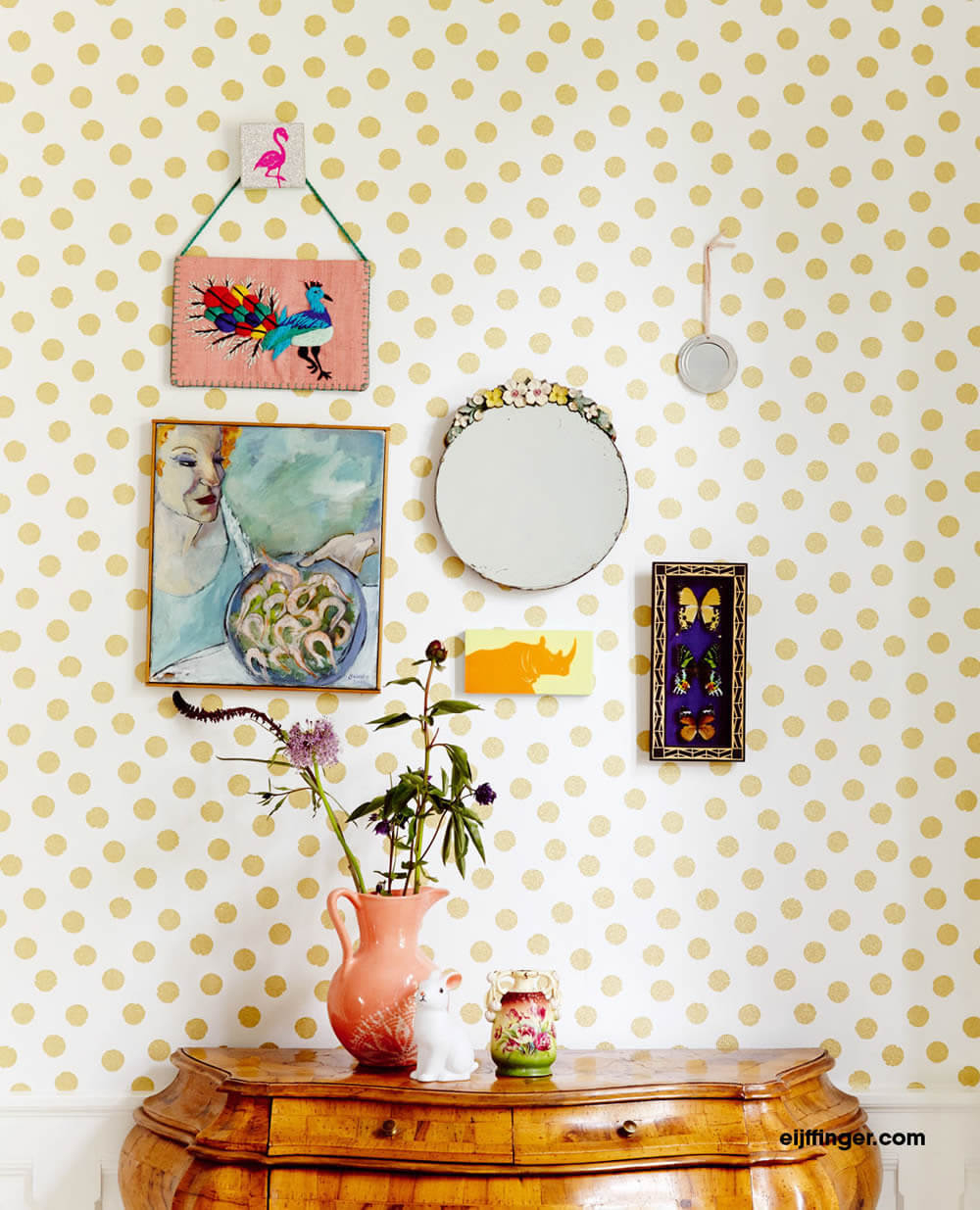 Golden Points Glitter White Wallpaper-55-383593