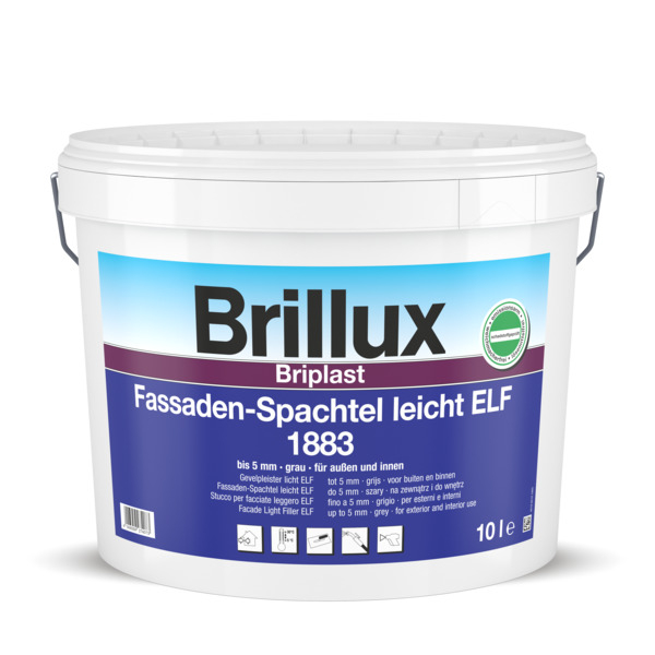 Brillux Briplast Teriofill 1883 grau für innen u. außen 10 Ltr. ehem. Fassaden-Spachtel