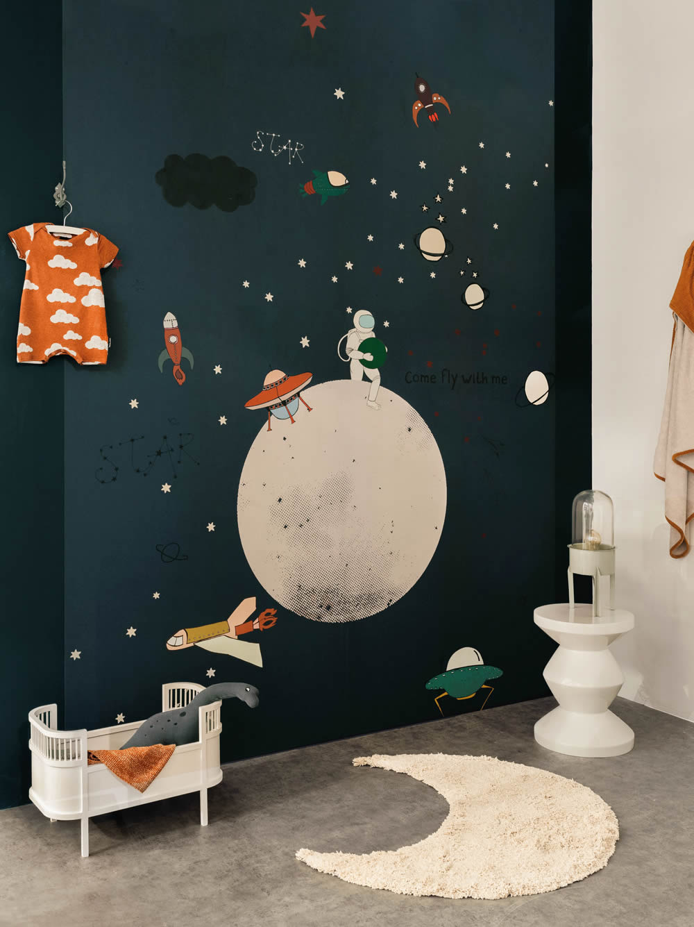 Wandbild Astronaut Planet Weltall Sterne Raumschiffe blau 557435
