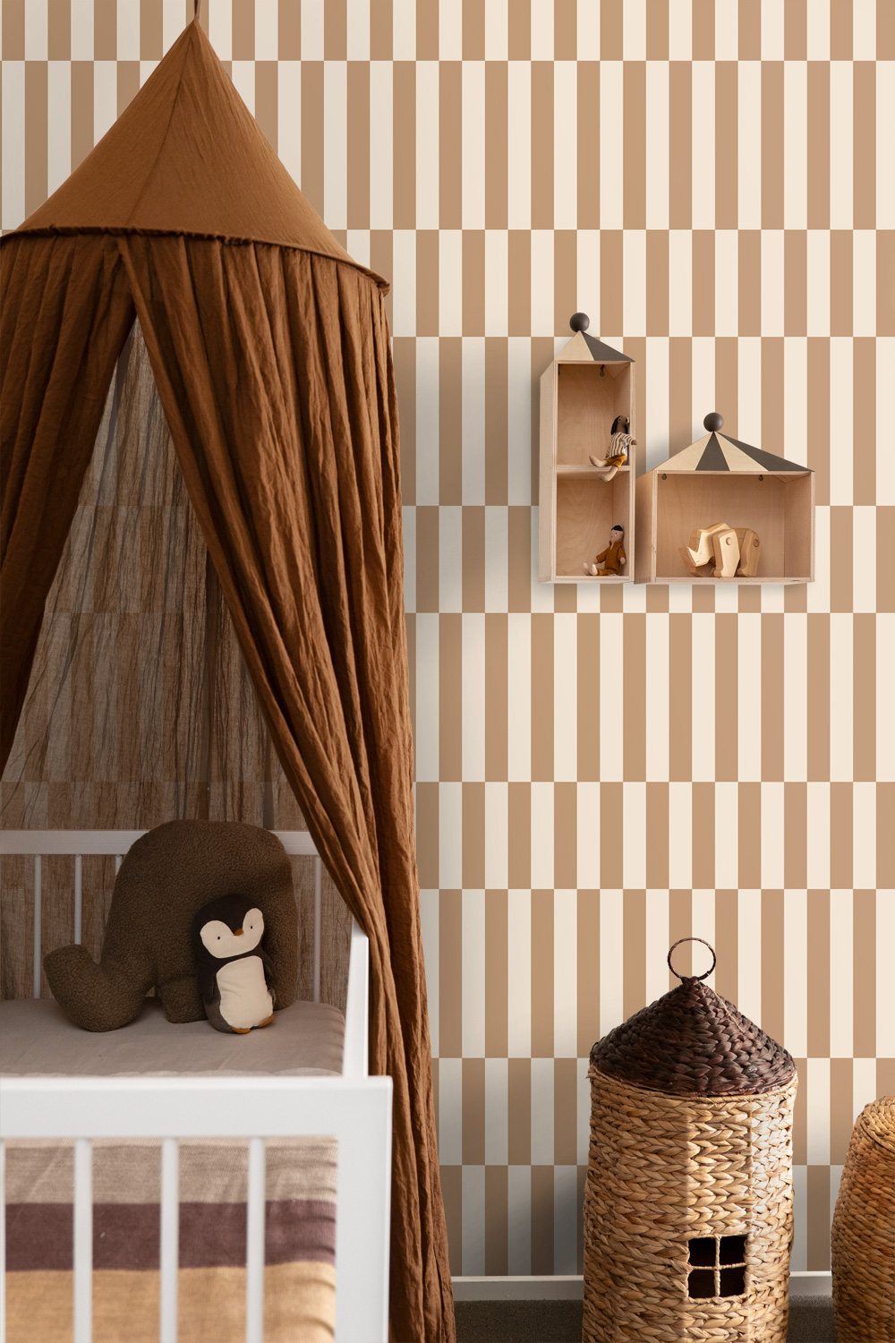 Tapete Vliestapete Streifen braun beige Retro 131214