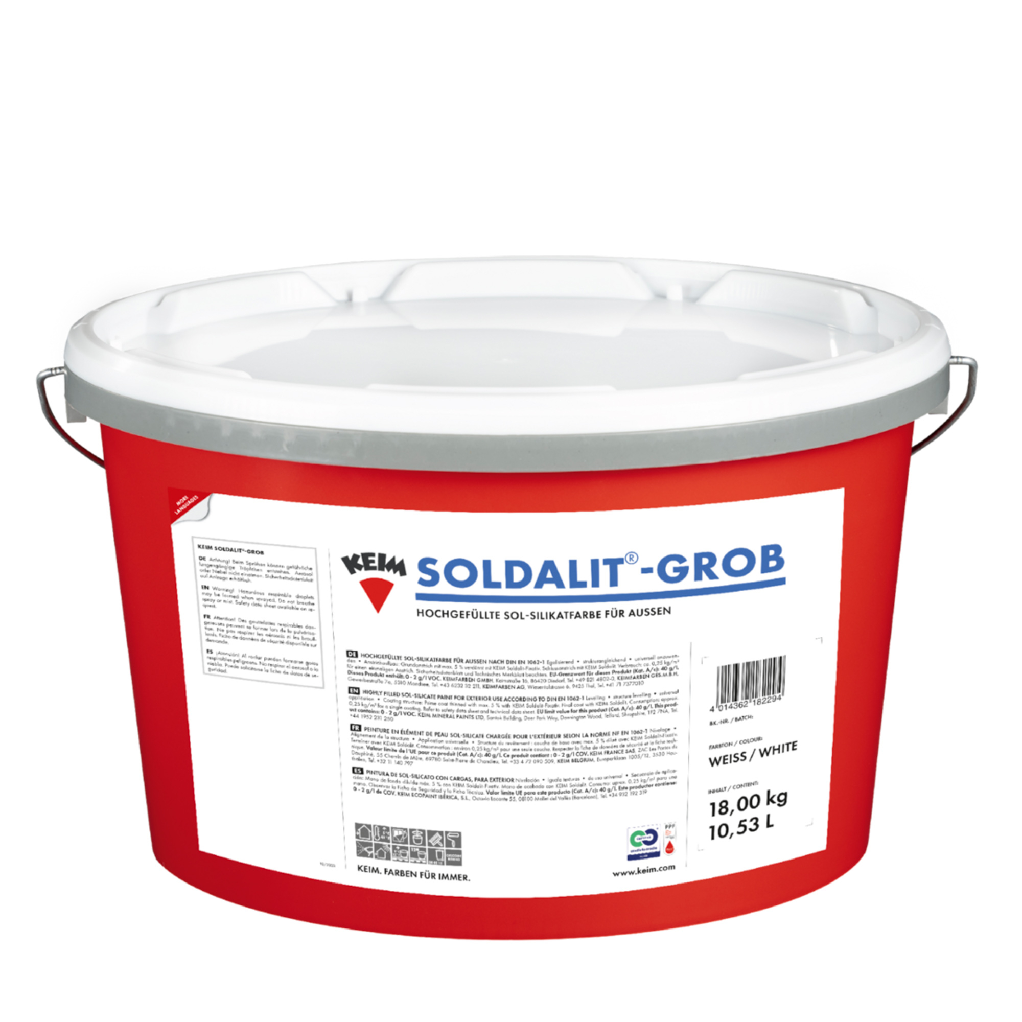 KEIM Soldalit Sol-Silikat Fassadenfarbe weiß 18 kg