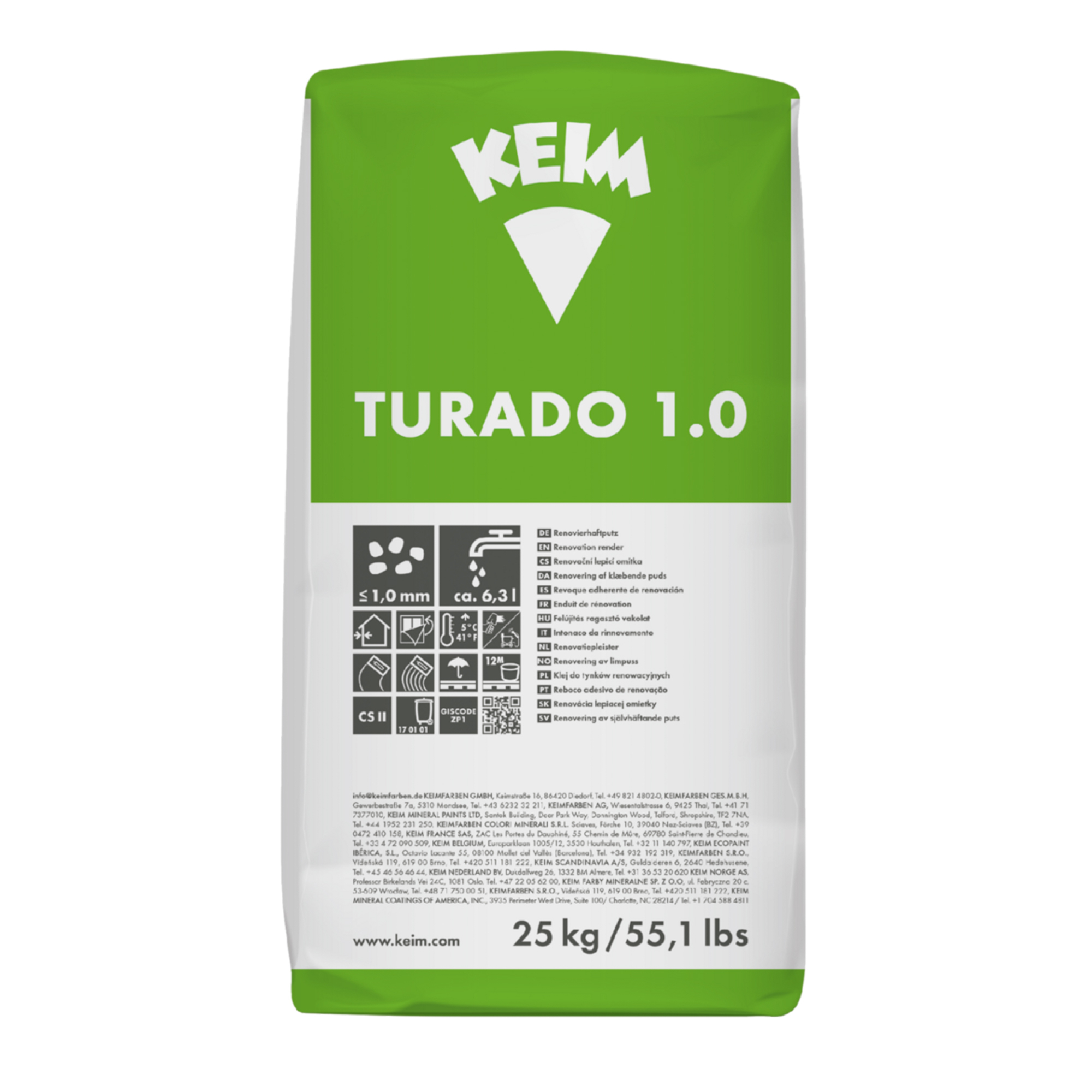 KEIM Turado naturweiß Renovierhaftputz 25 kg