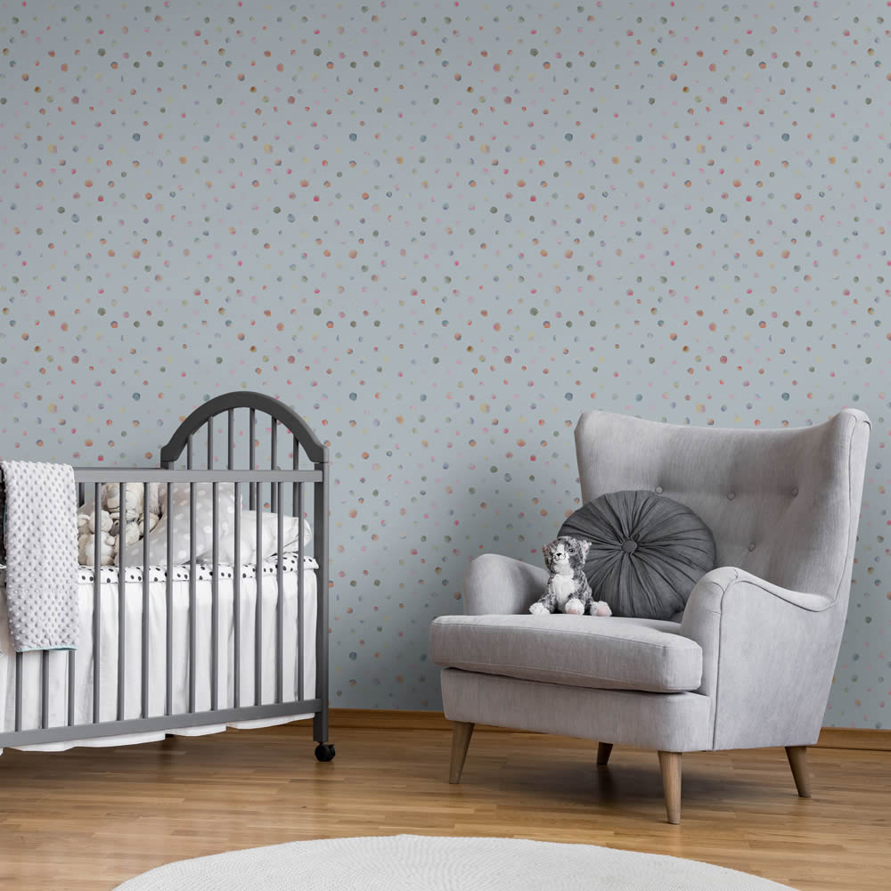 kleine Farbkleckse Pünktchen Tapeten hellblau Great Kids Hohenberger 26837