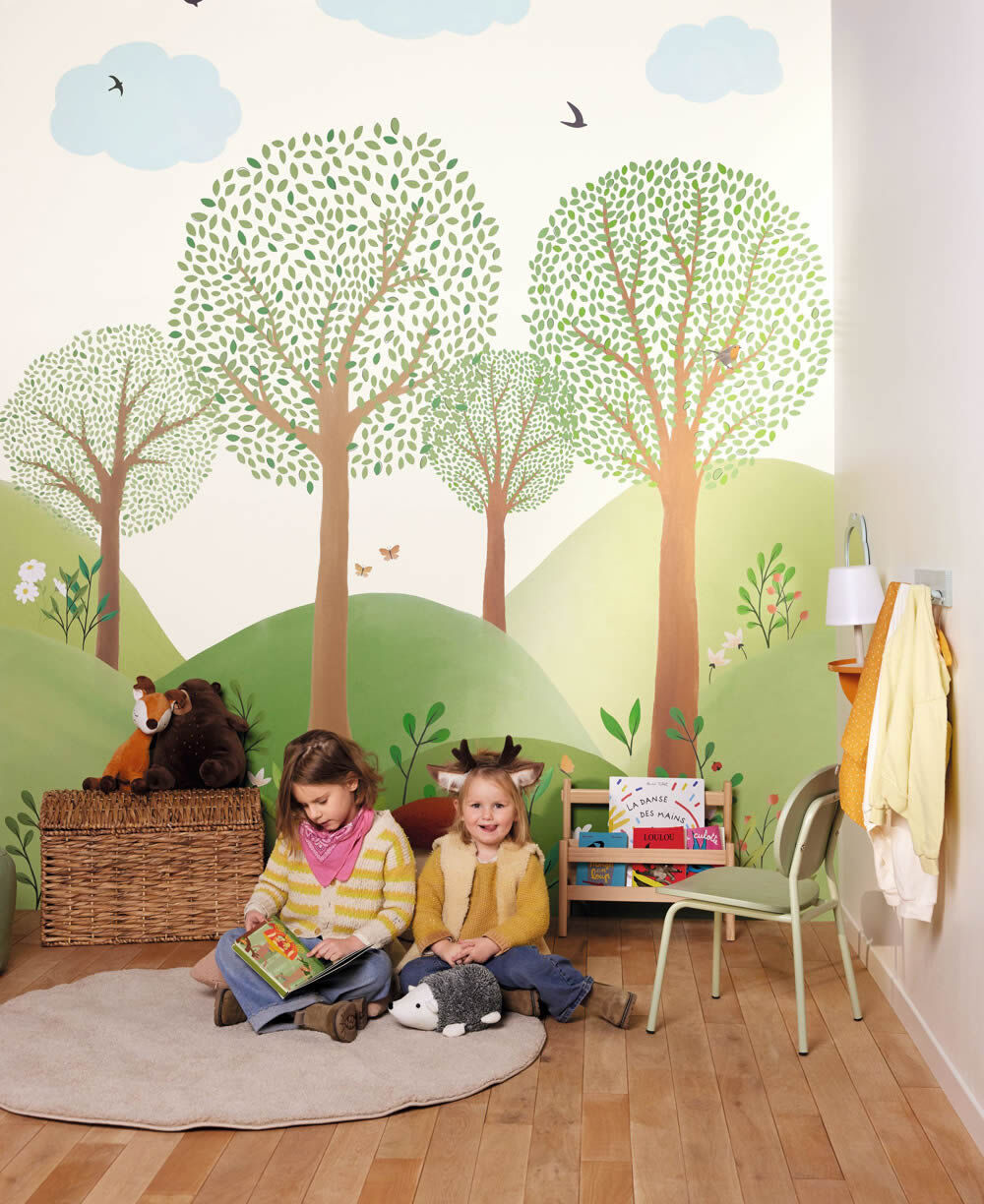 Mural L panoramic picture forest landscape flowers trees forest Les Minis Mondes Caselio MNM105803202