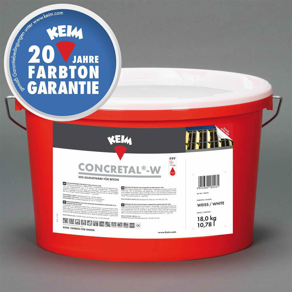 KEIM Concretal-W Sol-Silikat-Betonschutzfarbe weiß 18 kg Eimer