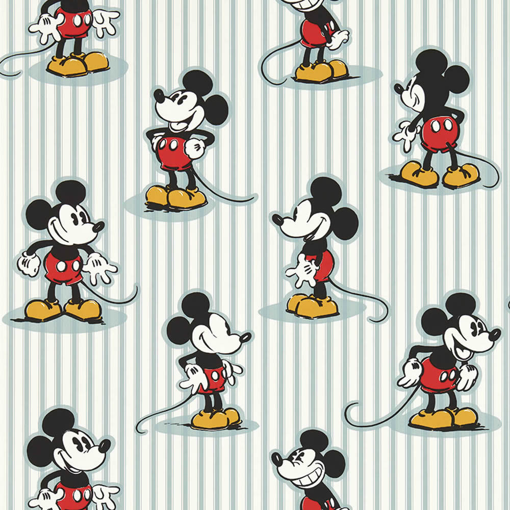 Vliestapete Micky Maus Streifen Disney weiß-blau DDIW217271
