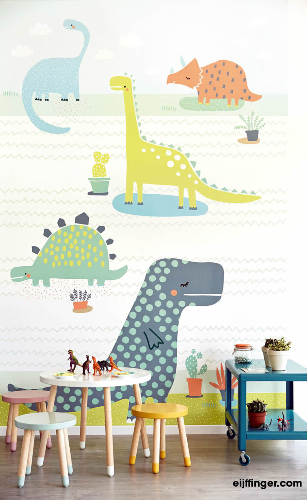 Mural non-woven Dinosaur Colorful-55-364109
