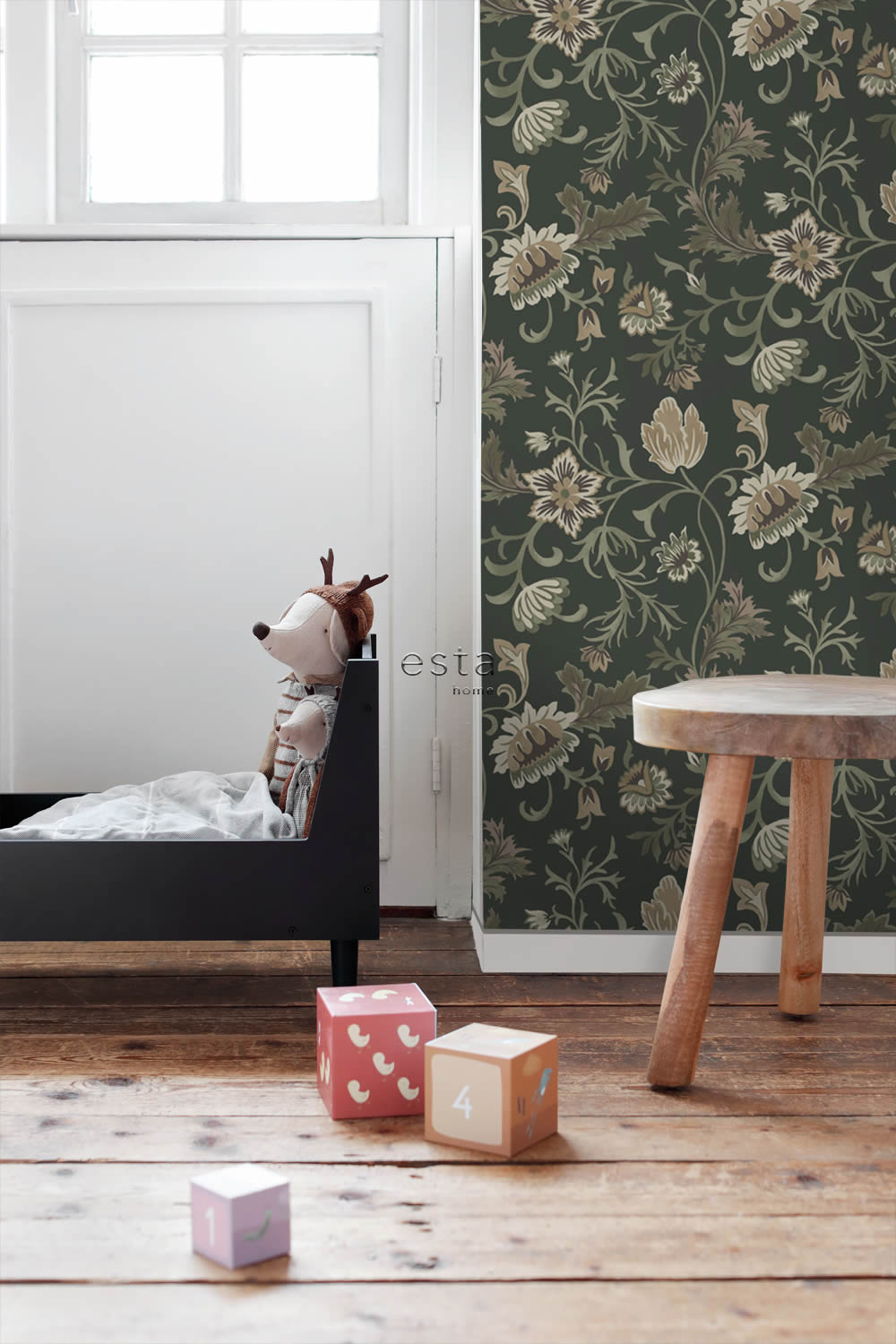 Tapete Blumen Ranken Vlies grün 139417