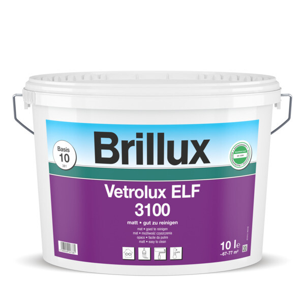 Brillux Vetrolux ELF 3100 Basis 10 10 l Eimer Achtung nicht getönt! bitte Farbton auswählen! _L-0-3100-0100010M